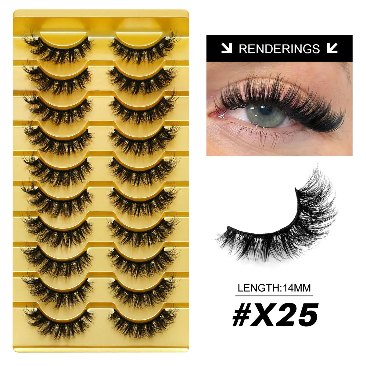 Lasvirey Cat Eye Lashes Fluffy Thick Mink Lashes Soft