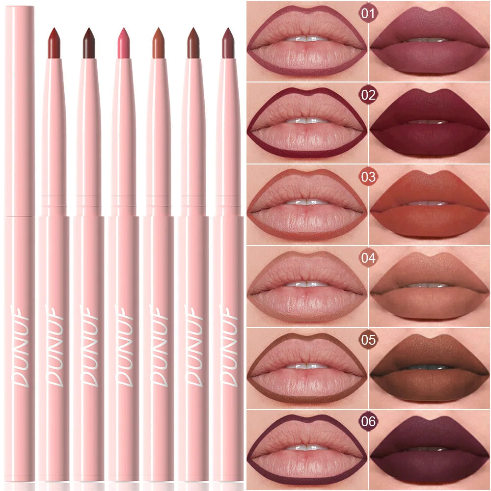 Matte Lip Liner Set Nude Brown Rose Red Waterproof