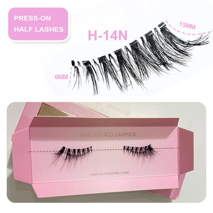 Self Adhesive Eyelashes Wide Glue Strip Press On Half Lashes