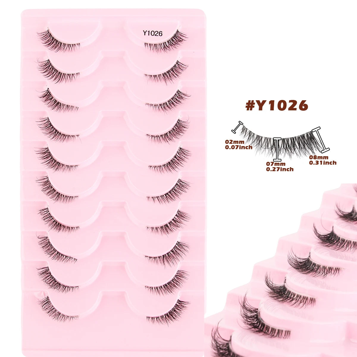 YSDO Half Lashes False Mink Eyelashes Natural Soft Cat Eye
