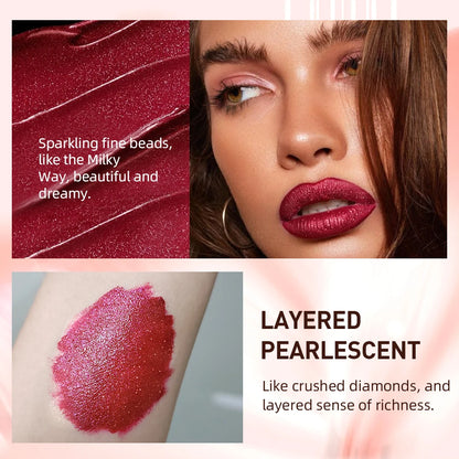 QIBEST Shimmer Lip Gloss Diamond Glitter Lip Tint Waterproof