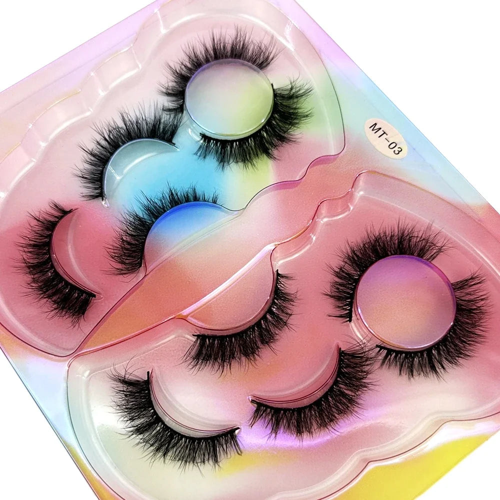 Mink Lashes Natural Long Full Strip Short False Eyelashes