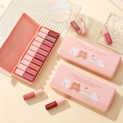 Set of 10 Shimmering Lip Glosses Easy to Apply Lip Glaze