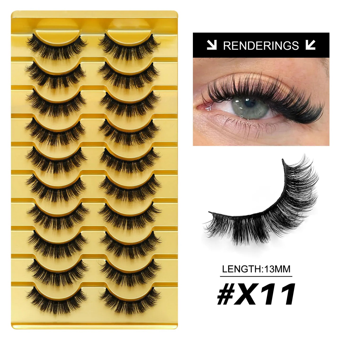 Lasvirey Cat Eye Lashes Fluffy Thick Mink Lashes Soft
