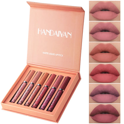 HANDAIYAN Set of 6 NonStick Cup Liquid lipstick , Long-Lasting