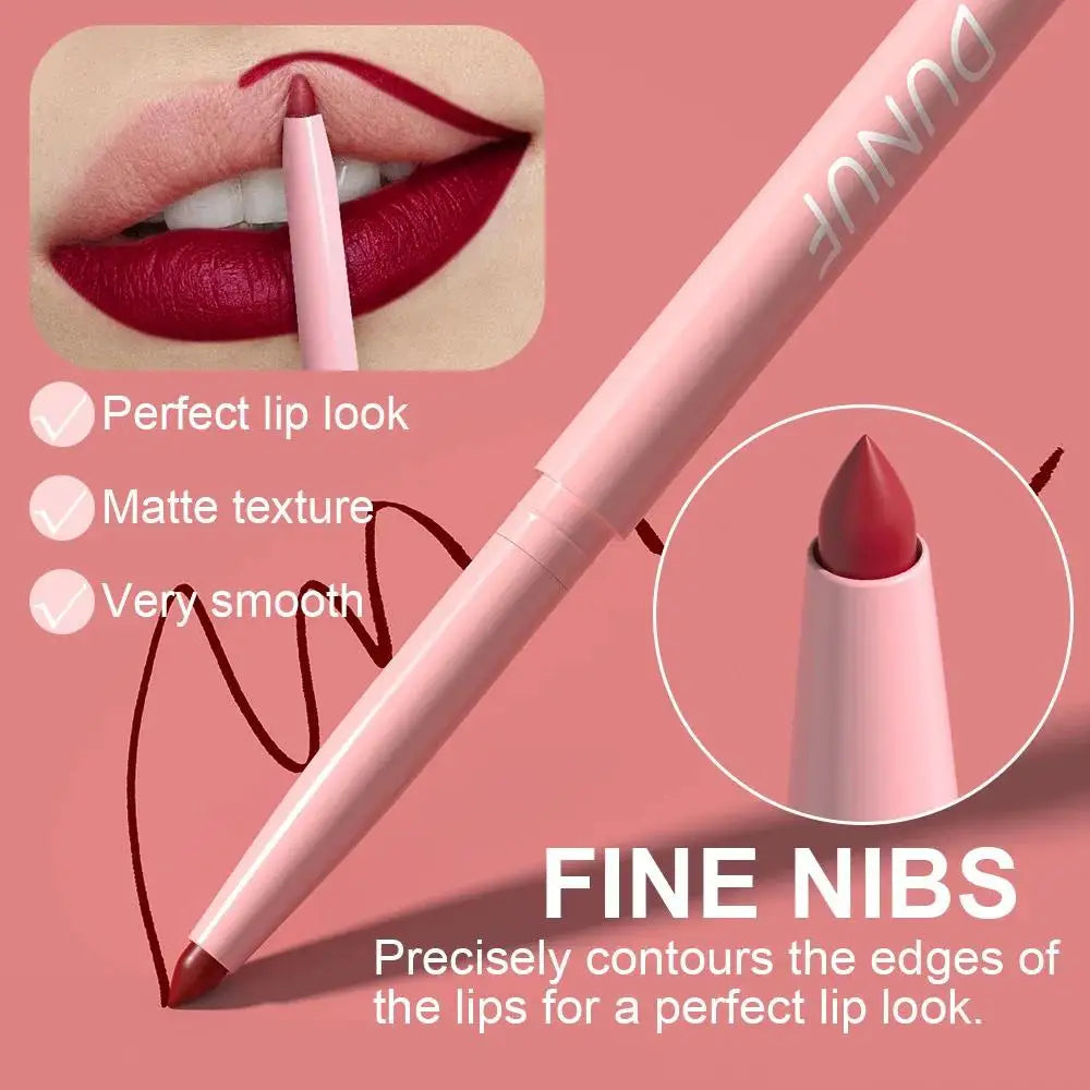 Matte Lip Liner Set Nude Brown Rose Red Waterproof