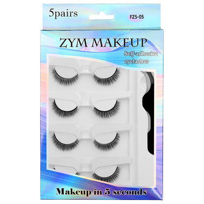 Reusable Self-adhesive False Eyelashes with Tweezer Waterproof