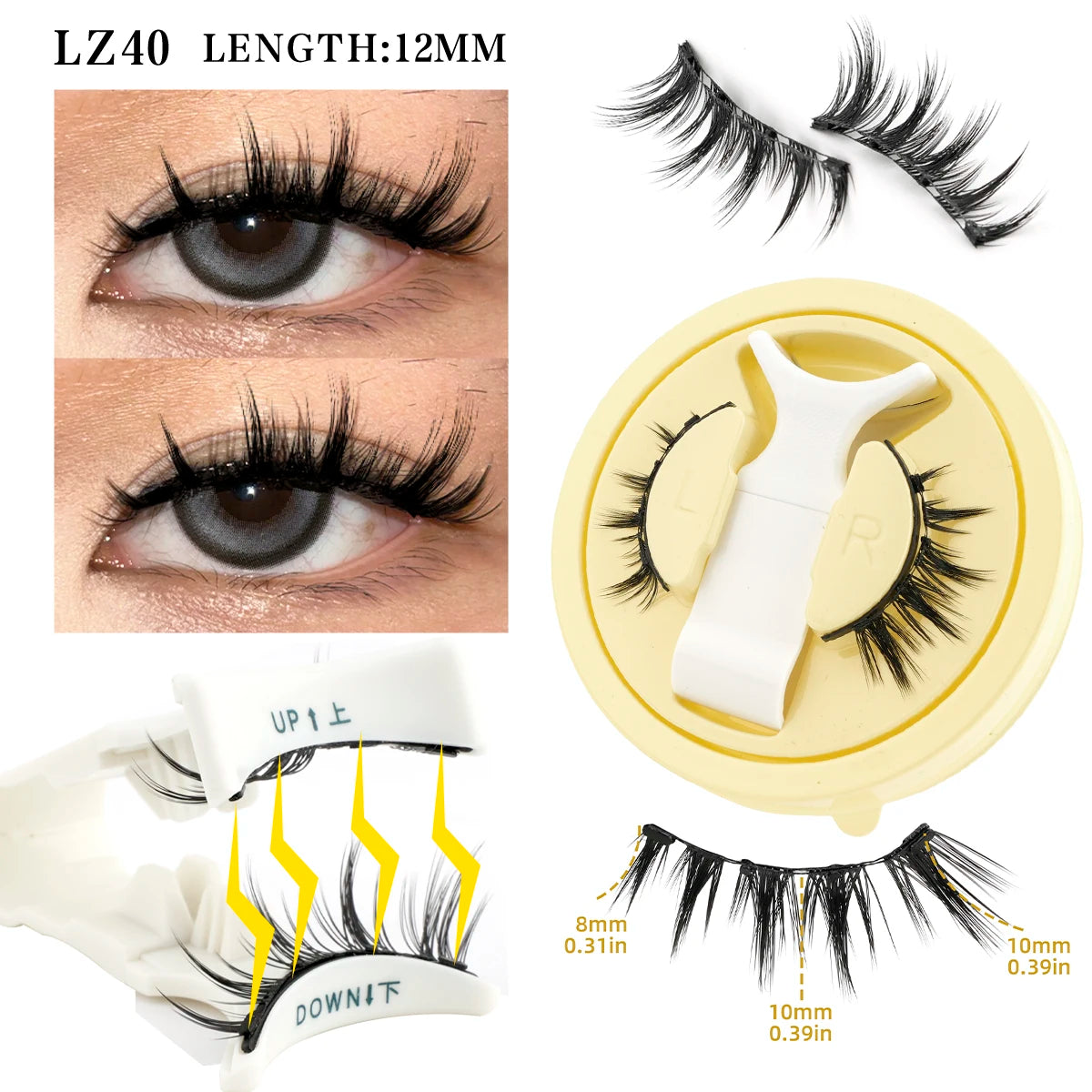 Fluffy Mink Magnetic Lashes Kit - 1 Pair Winged Anime