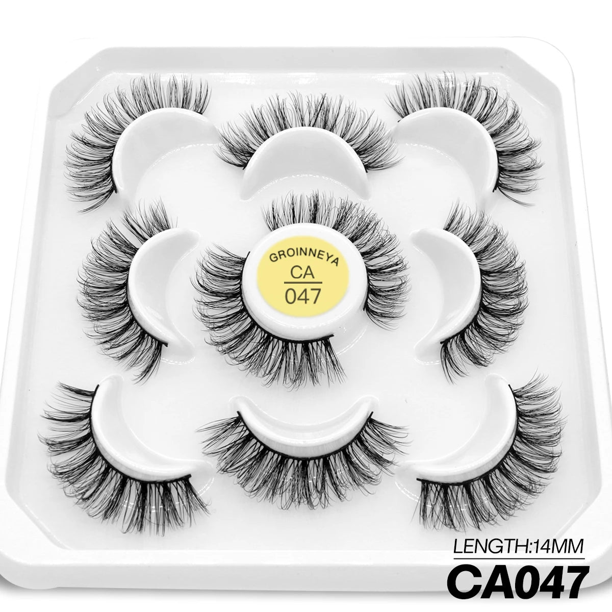 GROINNEYA 10 pairs Cat Eye Lashes Fluffy Faux Mink Lashes