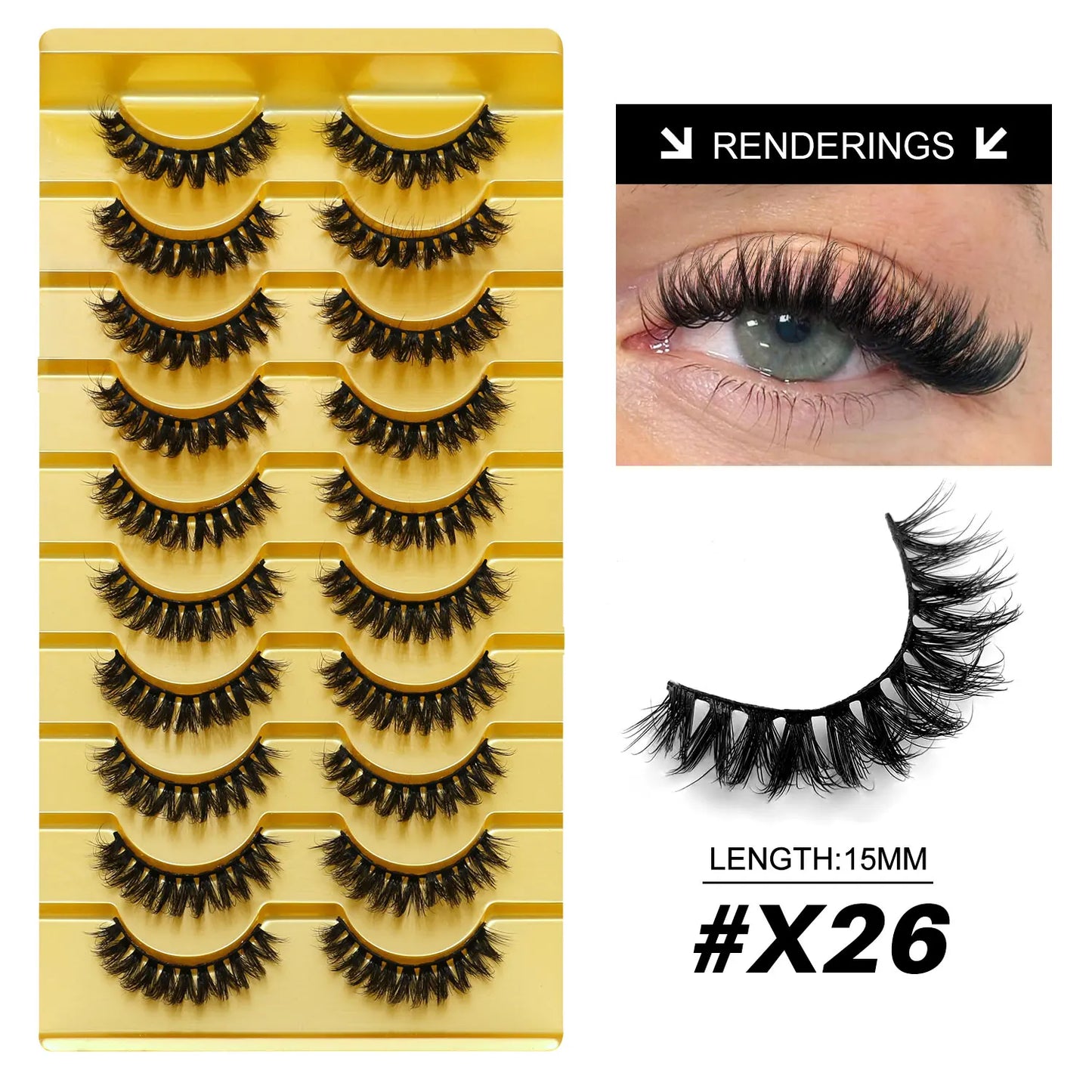 Lasvirey Cat Eye Lashes Fluffy Thick Mink Lashes Soft