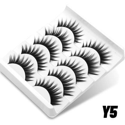 GROINNEYA 10 pairs Cat Eye Lashes Fluffy Faux Mink Lashes