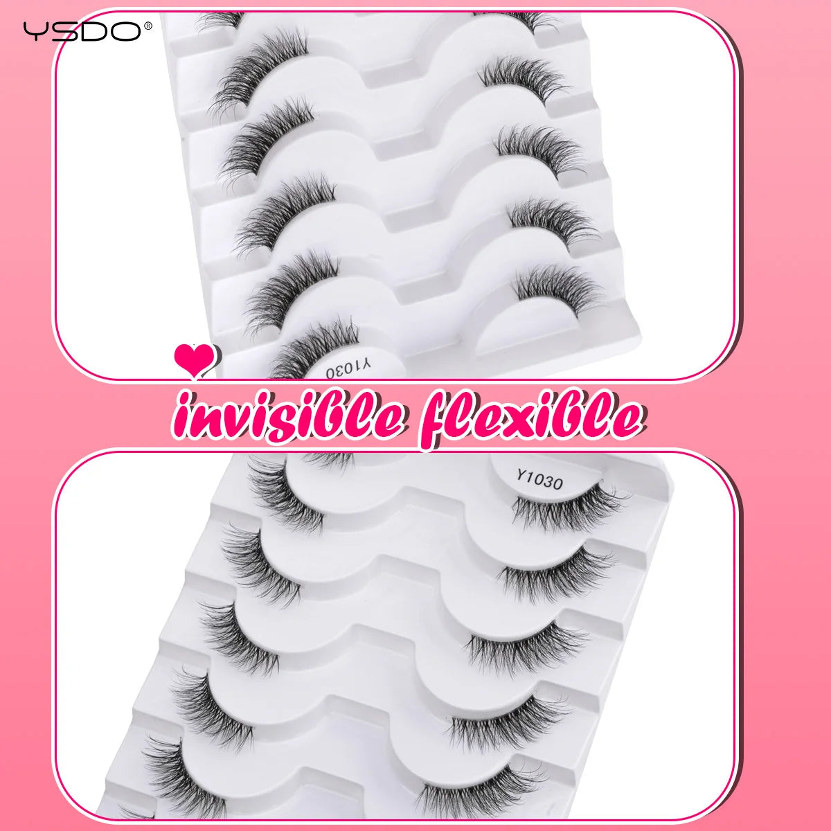 YSDO Half Lashes False Mink Eyelashes Natural Soft Cat Eye