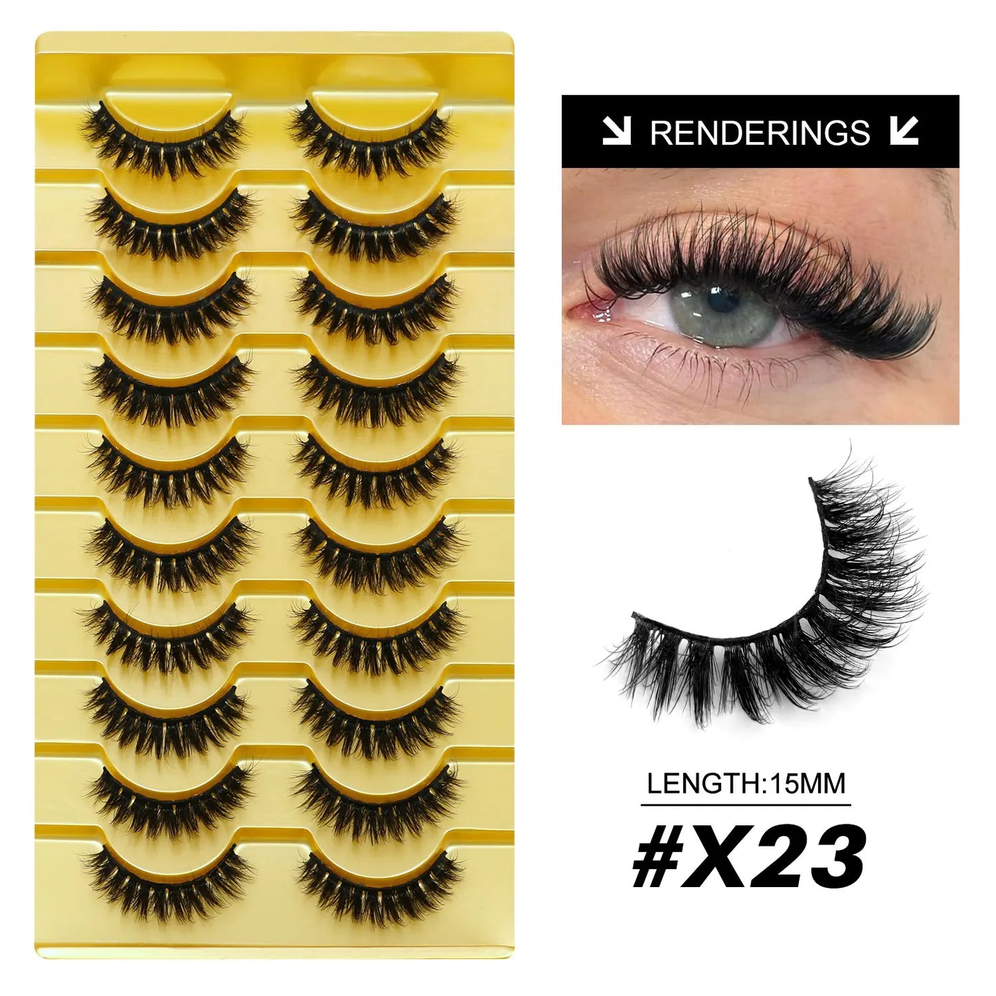 Lasvirey Cat Eye Lashes Fluffy Thick Mink Lashes Soft