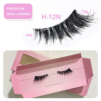 Self Adhesive Eyelashes Wide Glue Strip Press On Half Lashes