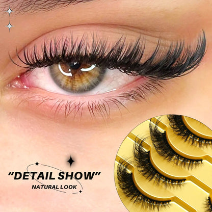 Lasvirey Cat Eye Lashes Fluffy Thick Mink Lashes Soft