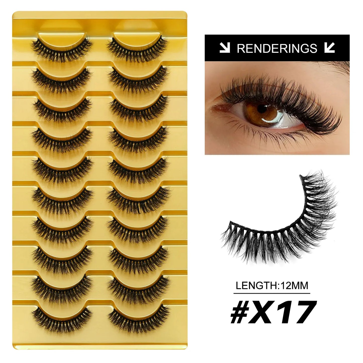 Lasvirey Cat Eye Lashes Fluffy Thick Mink Lashes Soft