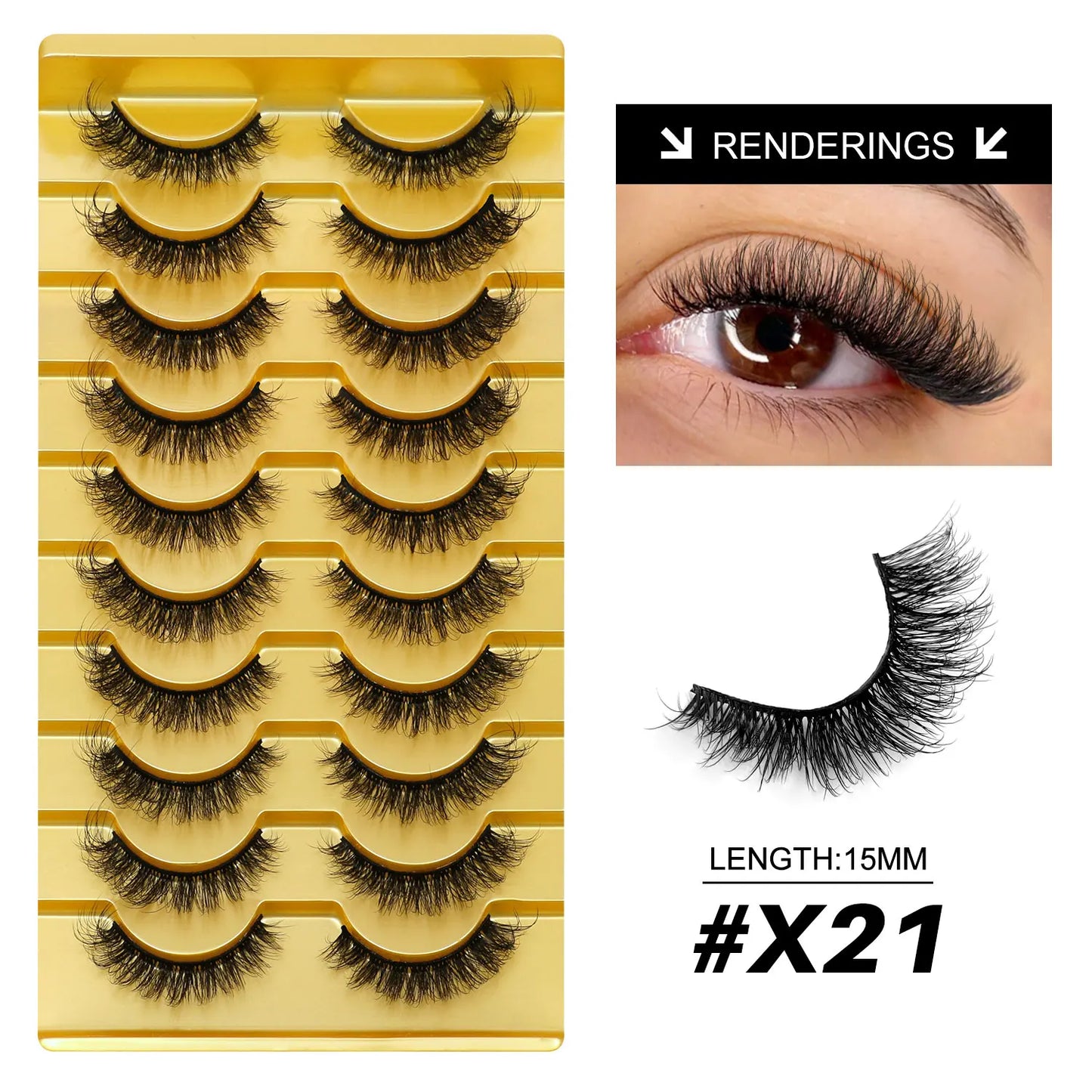 Lasvirey Cat Eye Lashes Fluffy Thick Mink Lashes Soft