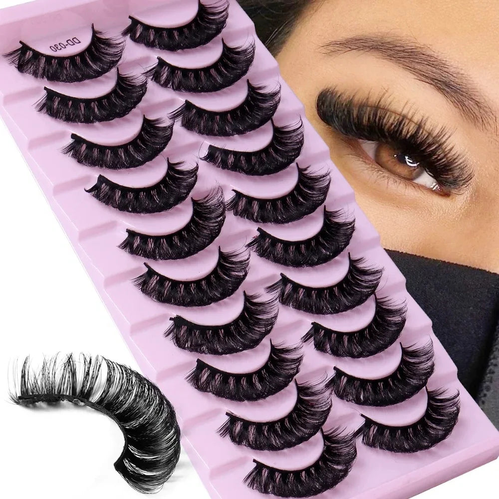 Russian Strip Lashes DD Curl Lashes 3D Eyelashes Reusable