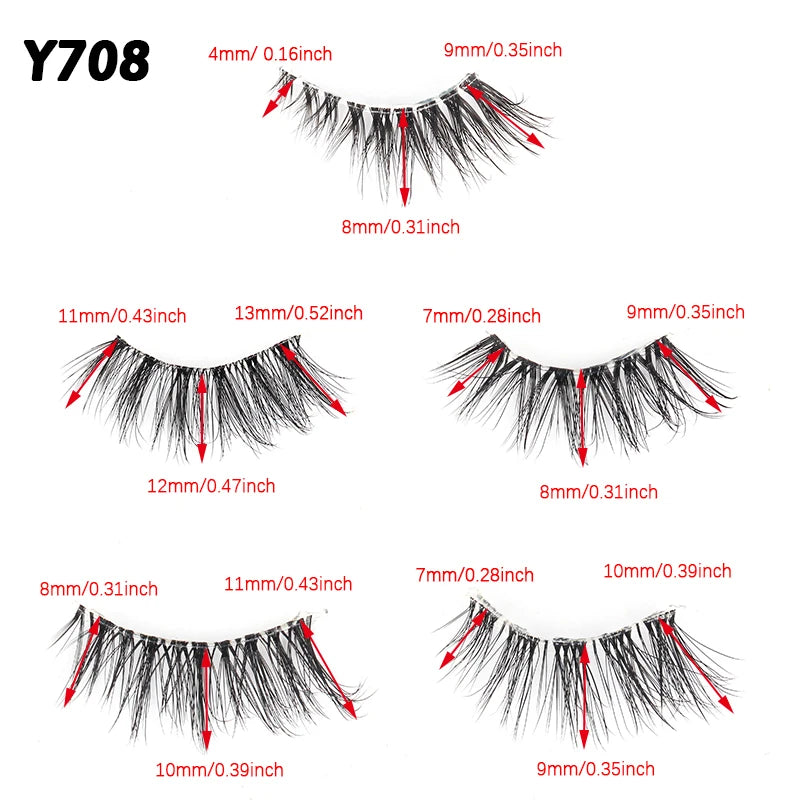 YSDO Half Eye Lashes False Eyelashes Natural Faux Mink