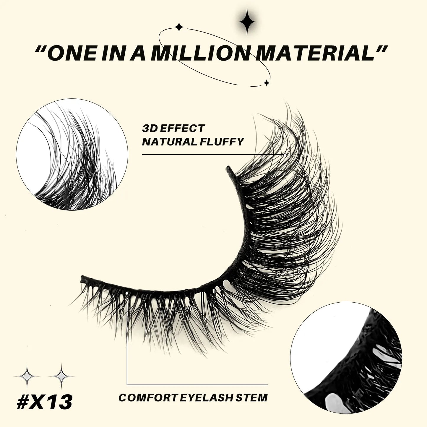 Lasvirey Cat Eye Lashes Fluffy Thick Mink Lashes Soft
