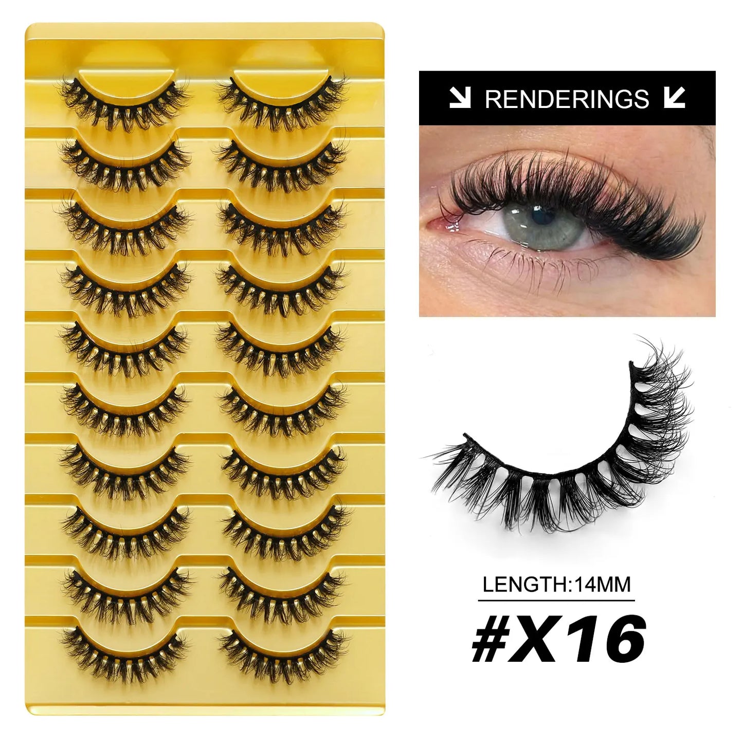 Lasvirey Cat Eye Lashes Fluffy Thick Mink Lashes Soft