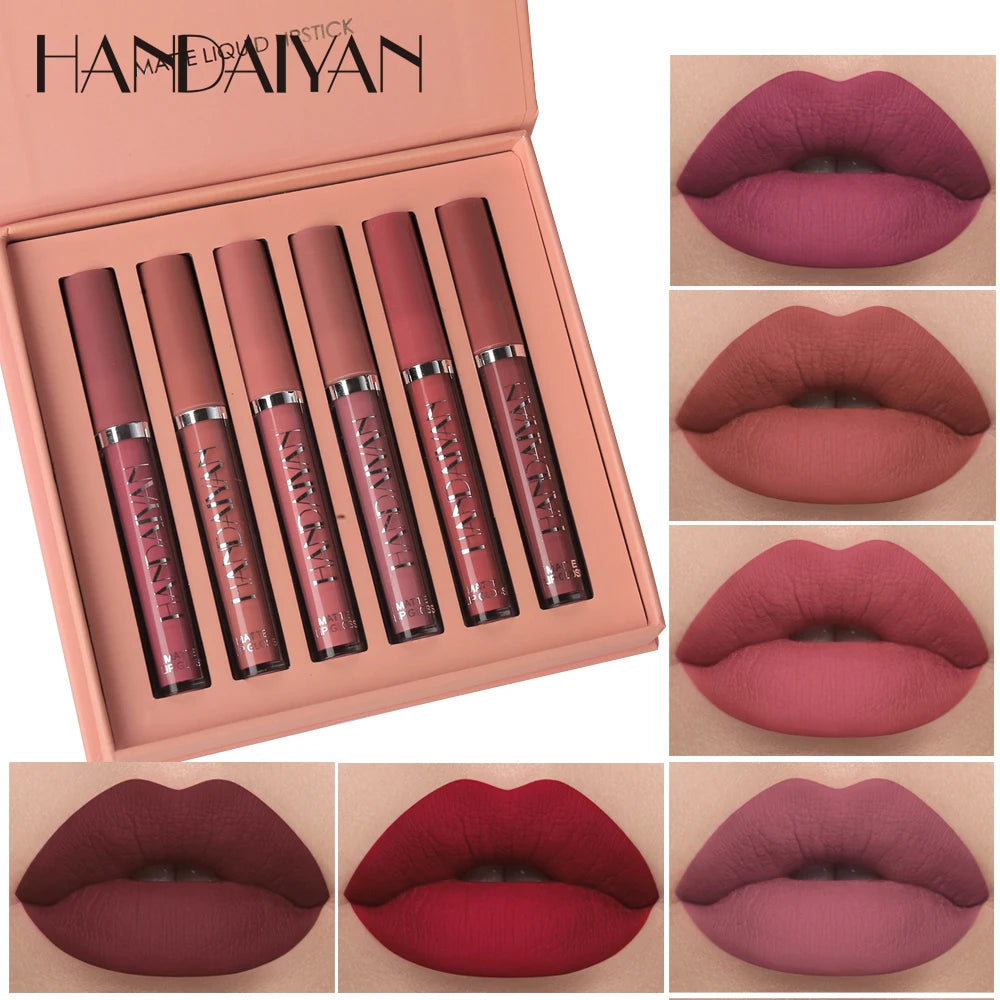 HANDAIYAN Set of 6 NonStick Cup Liquid lipstick , Long-Lasting