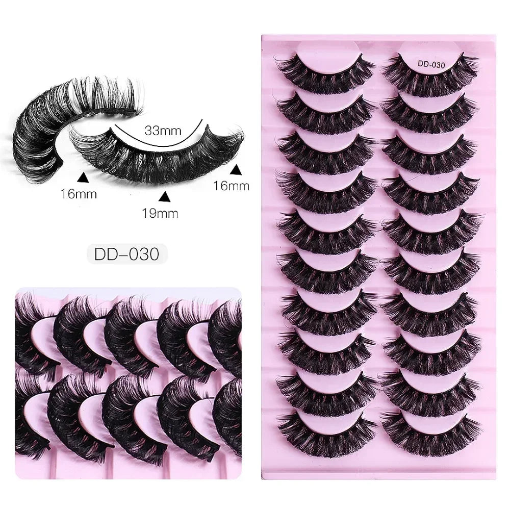 Russian Strip Lashes DD Curl Lashes 3D Eyelashes Reusable
