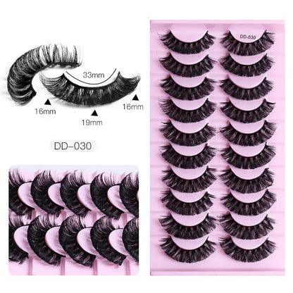 Russian Strip Lashes DD Curl Lashes 3D Eyelashes Reusable