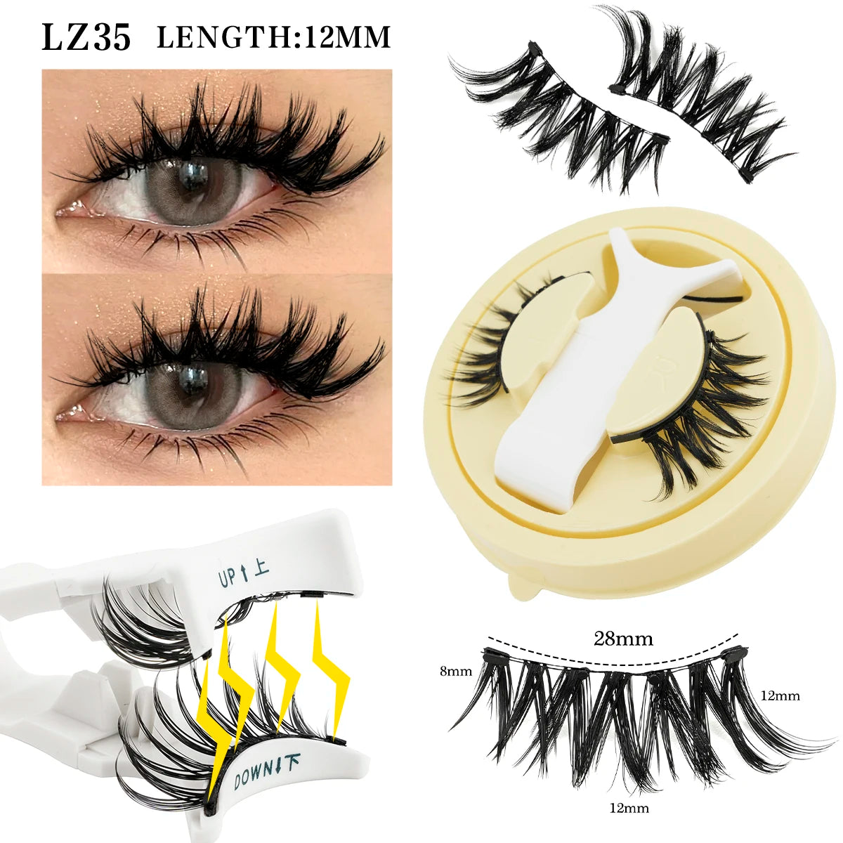 Fluffy Mink Magnetic Lashes Kit - 1 Pair Winged Anime