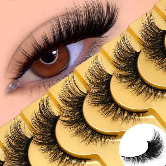 Lasvirey Cat Eye Lashes Fluffy Thick Mink Lashes Soft