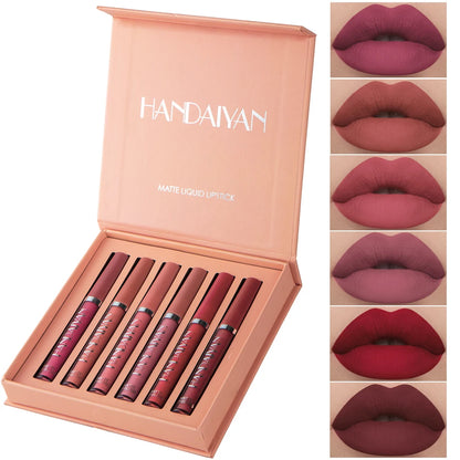 HANDAIYAN Set of 6 NonStick Cup Liquid lipstick , Long-Lasting
