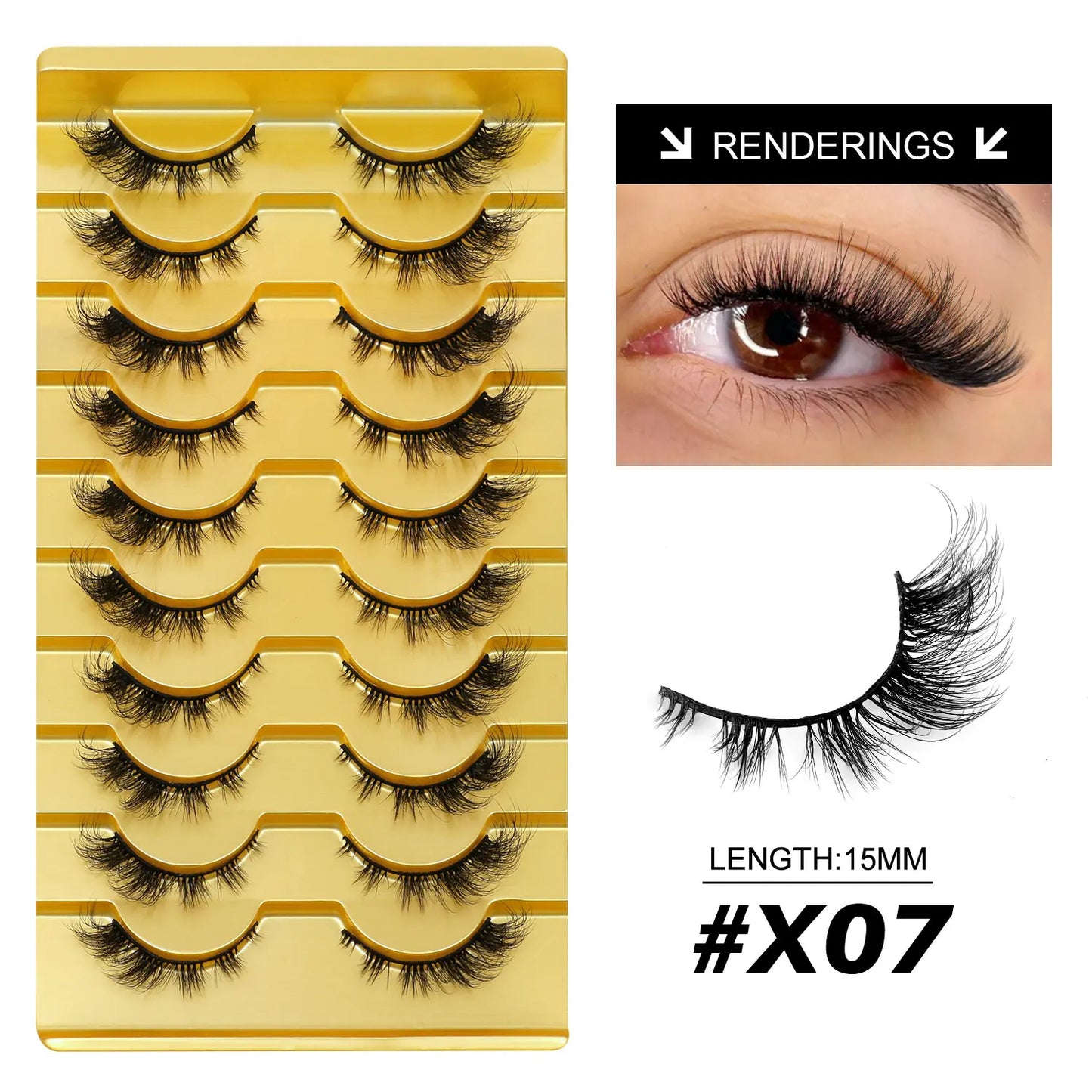 Lasvirey Cat Eye Lashes Fluffy Thick Mink Lashes Soft