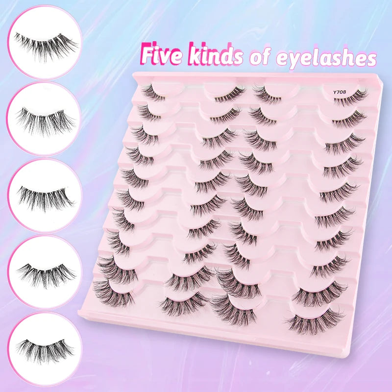 YSDO Half Eye Lashes False Eyelashes Natural Faux Mink