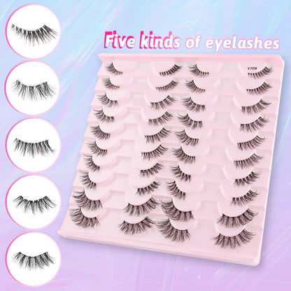 YSDO Half Eye Lashes False Eyelashes Natural Faux Mink