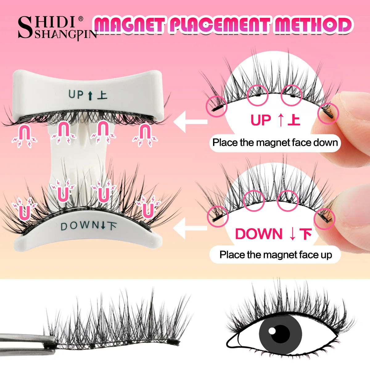 Fluffy Mink Magnetic Lashes Kit - 1 Pair Winged Anime
