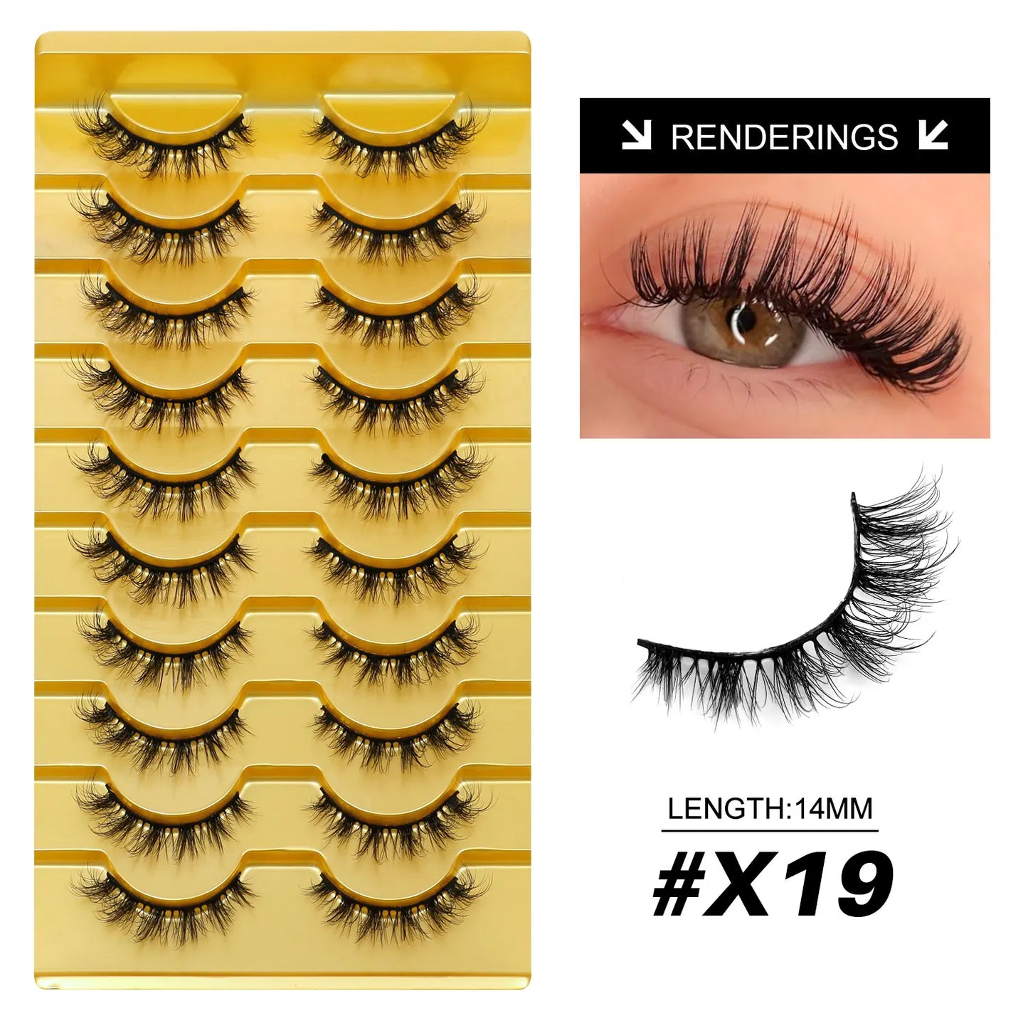 Lasvirey Cat Eye Lashes Fluffy Thick Mink Lashes Soft