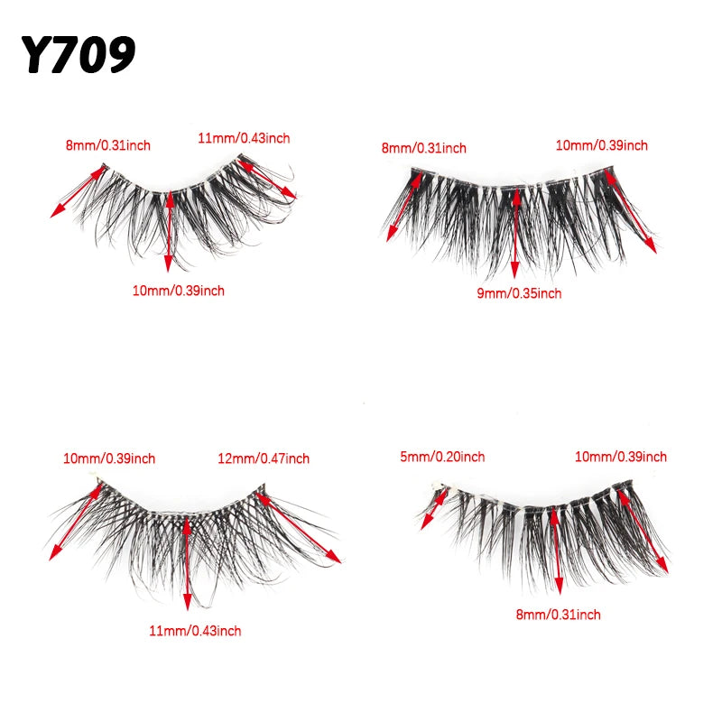 YSDO Half Eye Lashes False Eyelashes Natural Faux Mink