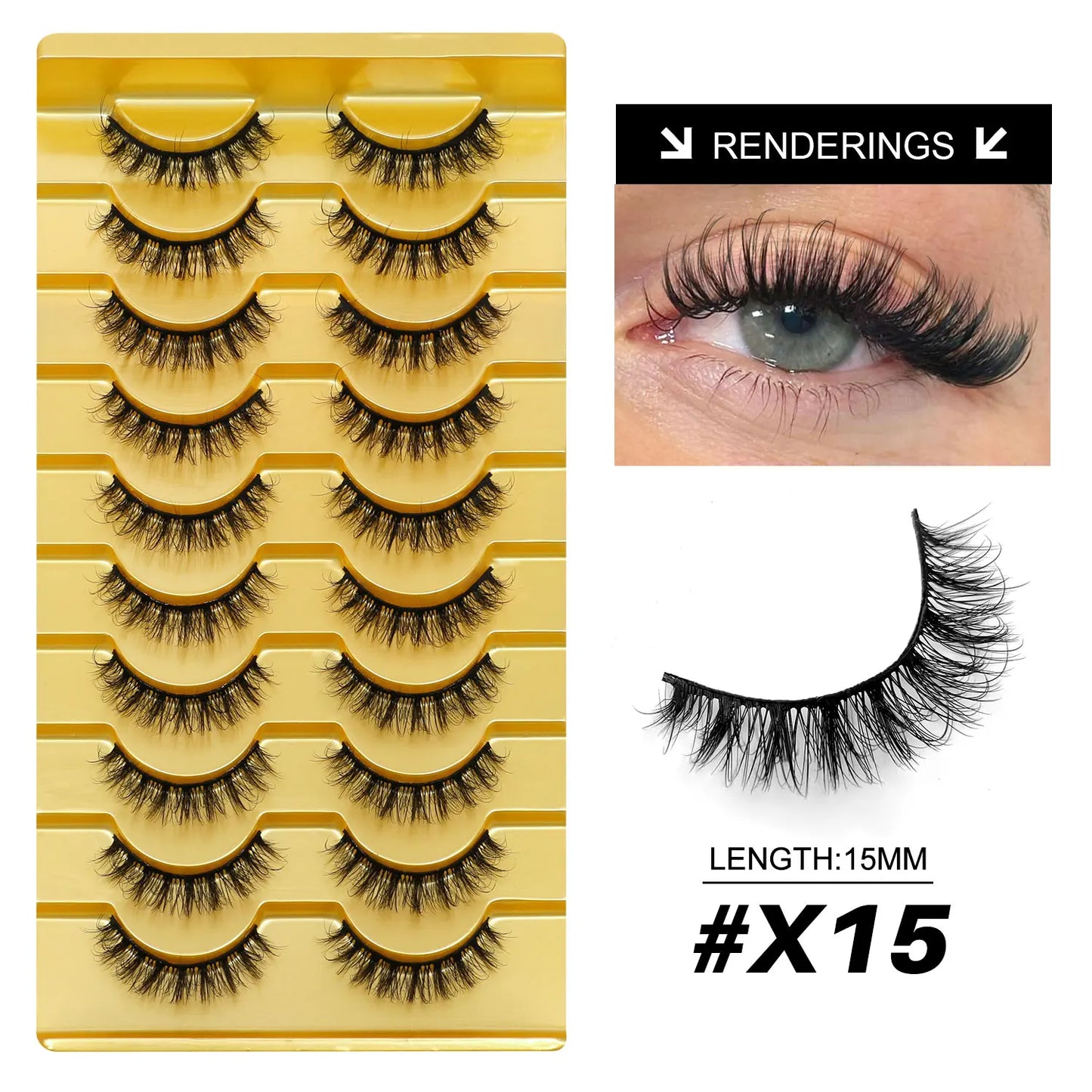 Lasvirey Cat Eye Lashes Fluffy Thick Mink Lashes Soft