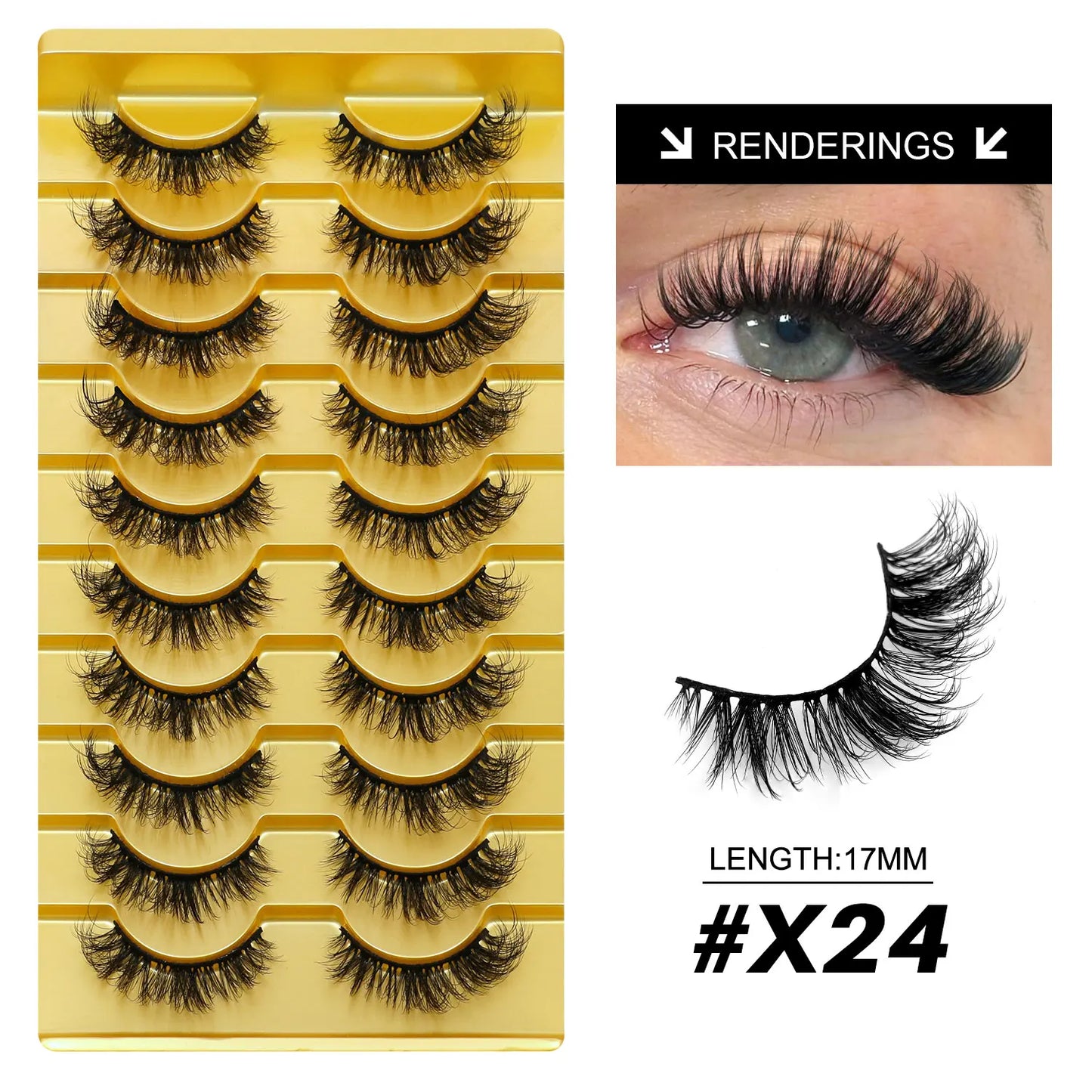 Lasvirey Cat Eye Lashes Fluffy Thick Mink Lashes Soft