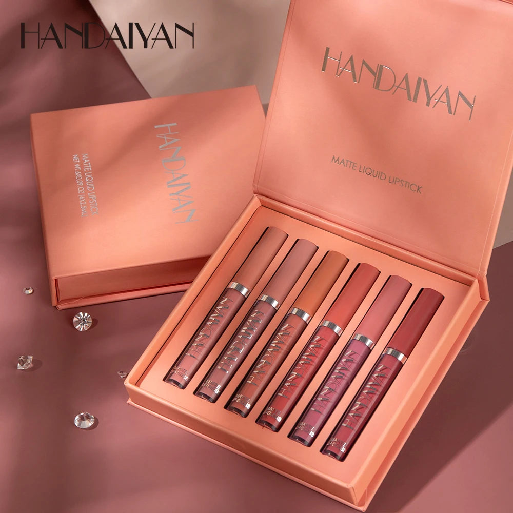 HANDAIYAN Set of 6 NonStick Cup Liquid lipstick , Long-Lasting
