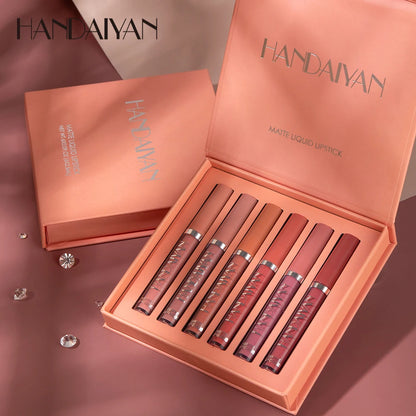 HANDAIYAN Set of 6 NonStick Cup Liquid lipstick , Long-Lasting