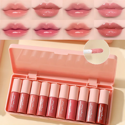 Set of 10 Shimmering Lip Glosses Easy to Apply Lip Glaze