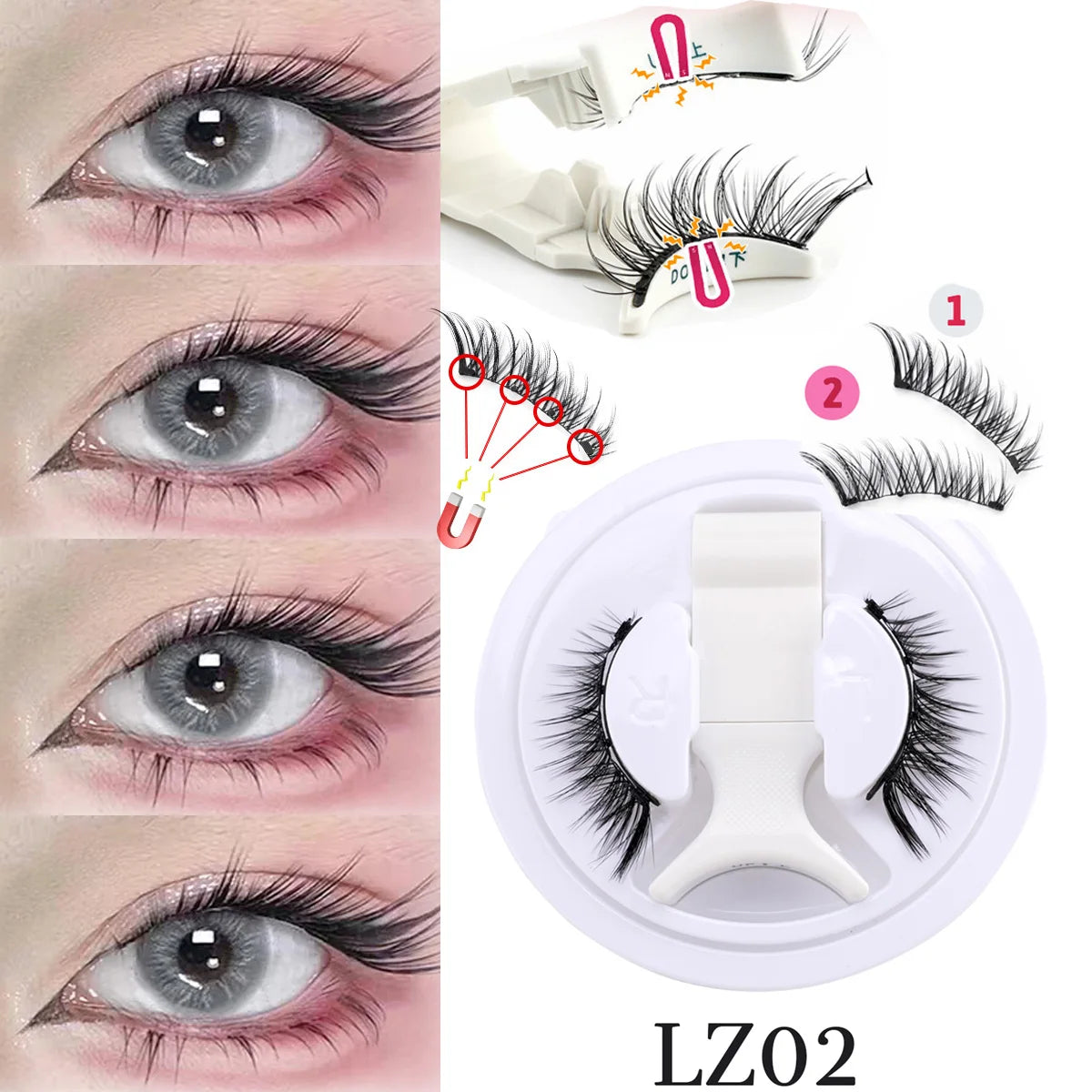 Fluffy Mink Magnetic Lashes Kit - 1 Pair Winged Anime