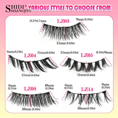 Fluffy Mink Magnetic Lashes Kit - 1 Pair Winged Anime