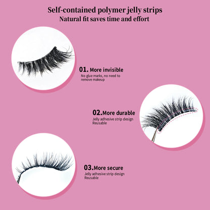 Self Adhesive Eyelashes Wide Glue Strip Press On Half Lashes