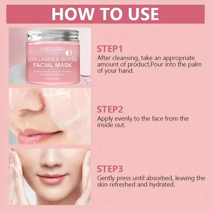 Collagen Peel Mask Biotin Collagen Wrap Mask Day and Night