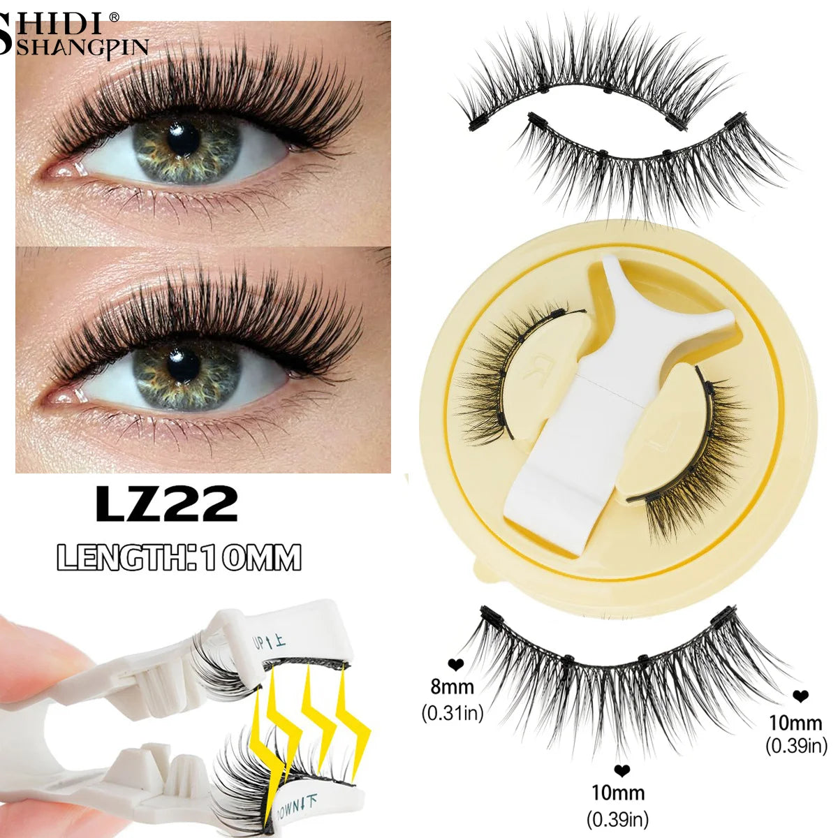 Fluffy Mink Magnetic Lashes Kit - 1 Pair Winged Anime