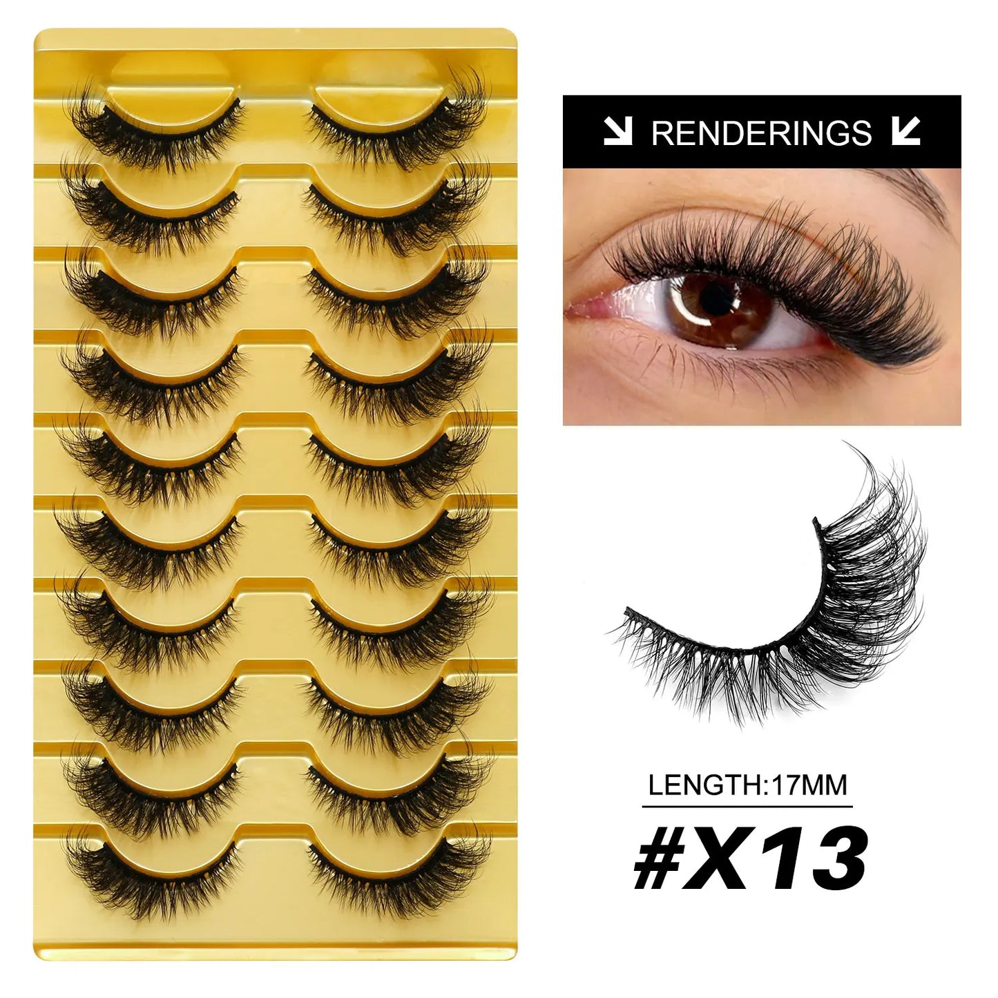 Lasvirey Cat Eye Lashes Fluffy Thick Mink Lashes Soft