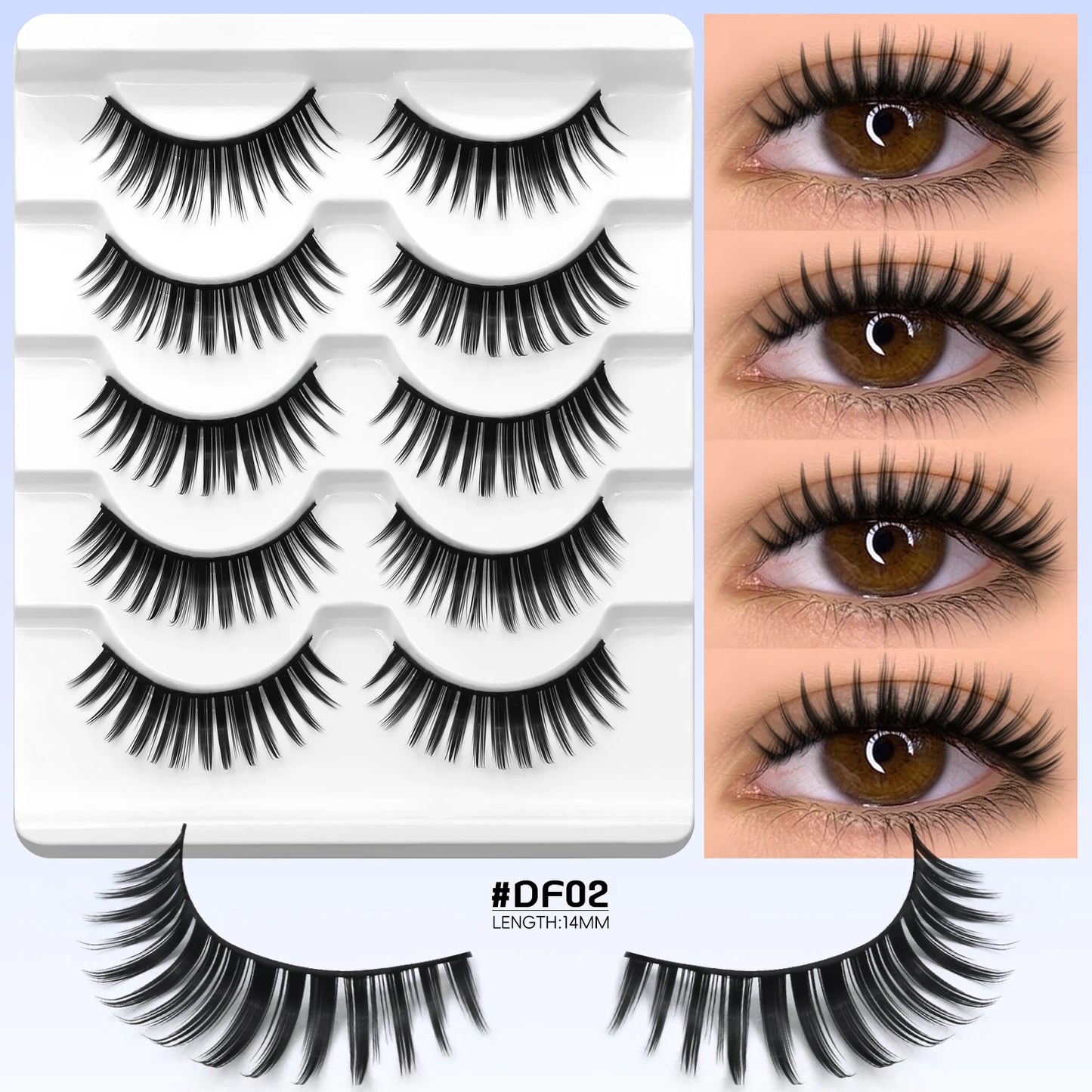 Lasvirey Cat Eye Lashes Fluffy Thick Mink Lashes Soft