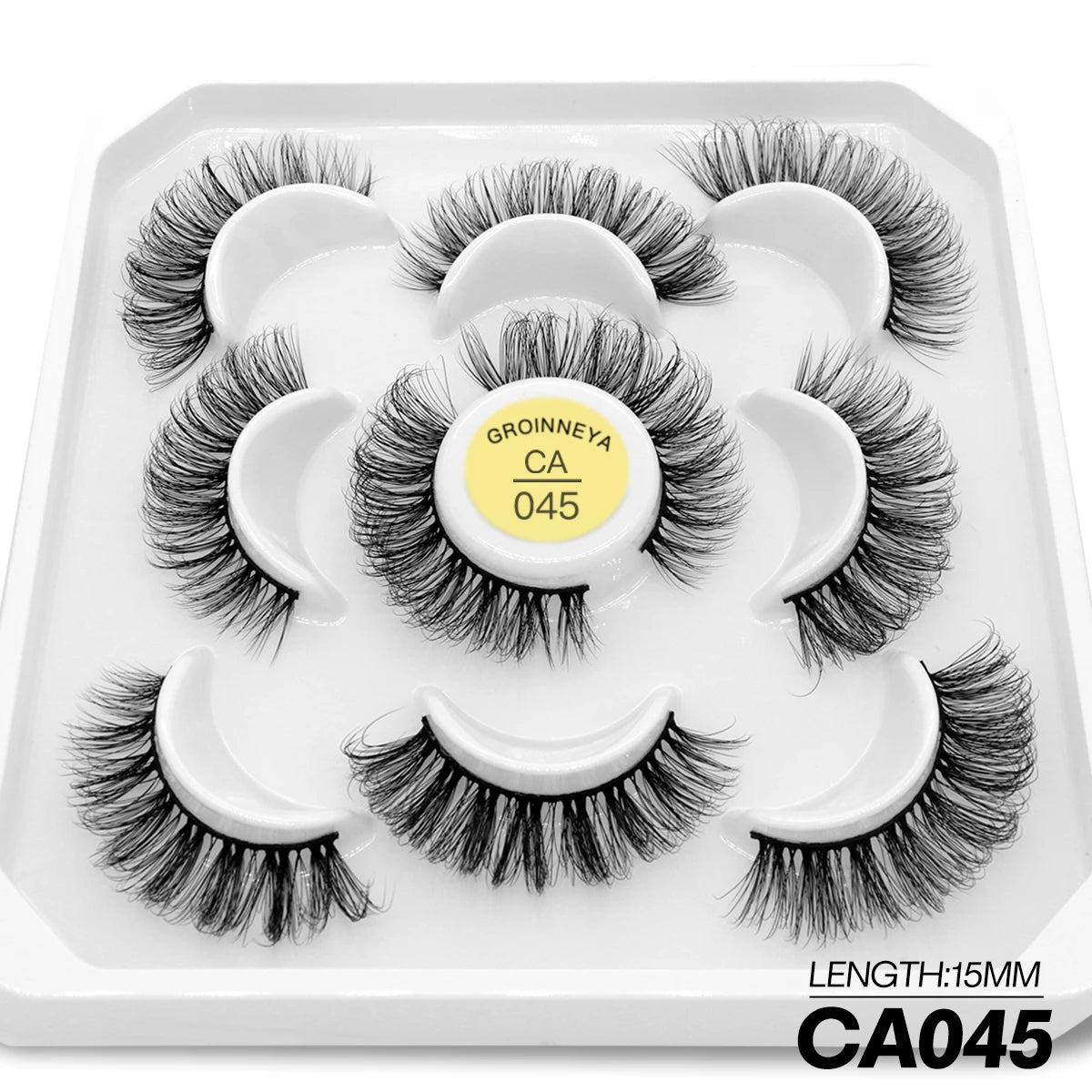 GROINNEYA 10 pairs Cat Eye Lashes Fluffy Faux Mink Lashes